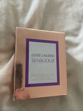 Estee Lauder Rose Gold Box with Purple Accent